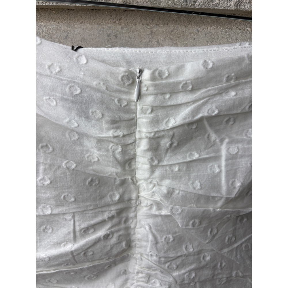 Princess Polly White Swiss Dot Ruched Ruffle Mini Skirt Womens US 12 NWT - Picture 6 of 11